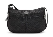 kipling Izellah Medium Shoulderbag Umhängetasche Tasche Signature Emb Schwarz