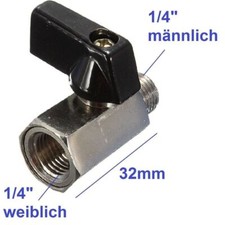 1/4" Kugelventil Absper Hahn Druckluft Wasser , verchromt