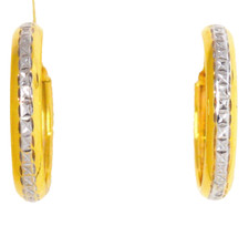 Damen Ohrringe Creolen bicolor