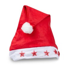 Weihnachtsmütze Sternen Rot/Weiß Einheitsgröße Erwachsene Kinder Weihnachtsfeier