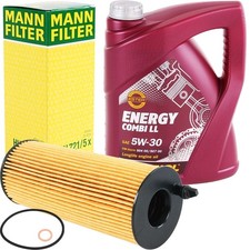 MANN ÖLFILTER + 5 LITER 5W-30 MOTORÖL MANNOL ENERGY COMBI LL 5W30 für BMW LL-04