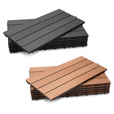 1㎡-10㎡ WPC Fliesen Terrassenfliesen Balkonfliesen Klickfliesen Anthrazit/Braun