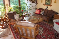 Wohnzimmergarnitur Sofa 3 sitz + 2 Sessel Eiche P43 Leder