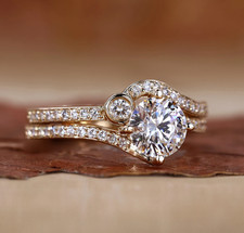 Gelbgold Diamant Ring Set Rund