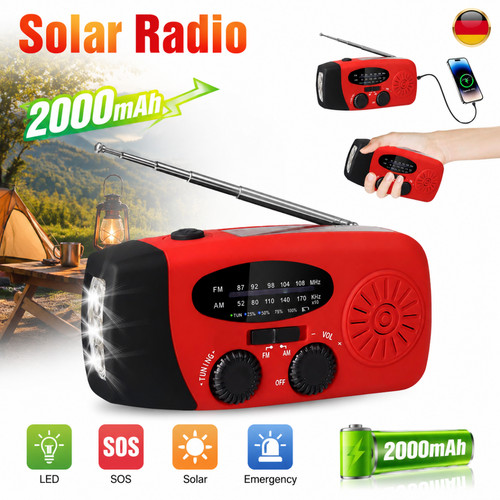 Kurbelradio radio 2000mah - kurbelradio,