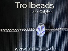 ?NEU! Trollbeads Taubenfedern Limited Glas Bead 925 Sterlingsilber TGLBE-20355