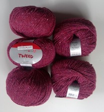5 Knäuel Schoeller und Stahl Tweed Farbe 2 pink Wolle Polyamid 250g