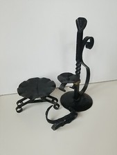 5 tlg,DDR Metall Leuchter Schmiedeeisen Handarbeit Haken Leuchter Kerzenhalter