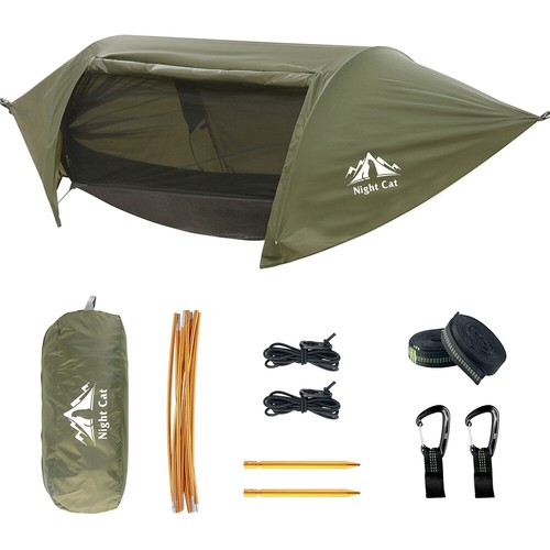 Night cat camping - night, camping-hängematte