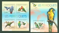 Burundi 2012 - Papageien Ara Graupapagei Blaulatzara Nr. 2813-16 + Block 287 **