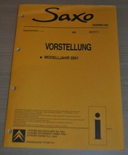 Werkstatthandbuch CITROEN Saxo Vorstellung, Modelljahr 2001 12/00