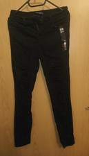 Schwarze Damen Ripped Jeans