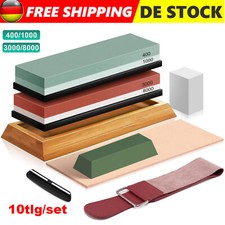 Profi Schleifstein Set Abziehstein Wetzstein #400/1000 #3000/8000 Messerschärfer