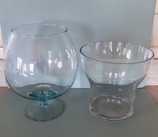 1x Cognac Schwenker groß + 1x Deko Glas groß Dekoration Glas, gebraucht, Vintage