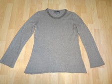 Kaschmir Pullover PRINCESS GOES HOLLYWOOD Gr 40 dunkles Grau Beige Perlen