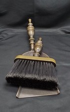 Kaminbesteck Kaminkehr Set "Antik" Messing Handbesen mit Schaufel