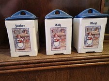 3x Vorratsdose aus Keramik - Aufbewahrungsbox mit -Deckel