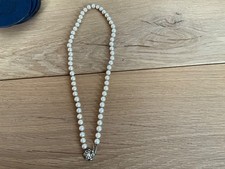 Perlenkette weißgold mit gelbgold  länge 55 cm Neu