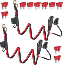 GTIWUNG 2 Stück 2Ft SAE Anschluss Kabel Mit 10A Sicherung Batterieladekabel Für