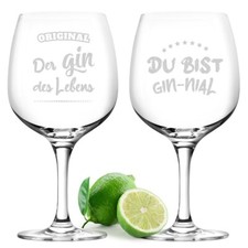 Gin Glas 2er-Set mit gravierte