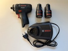 BOSCH GSR 10,8-LI Akkuschrauber mit 2x GBA 10,8 V 2,0 Ah und AL 1130 CV