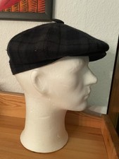 Vintage 80er Krone Schiebermütze Flatcap 100% Schurwolle kariert Karomuster 56
