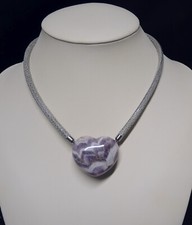 Collier aus Leder mit Wechselschließe Amethyst-Quarz
