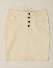 Jean Paul Gaultier Damen gerader Rock UK 12 Medium W30 cremeweiß BY35