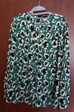 QVC Steffen Schraut Bluse Mailand - Gr.44 - grün/Leopard - neu