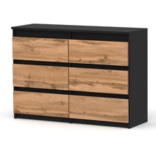Kommode mit 2-8 Schubladen Sideboard Schubladenschrank (Schwarz Matt - Wotan)