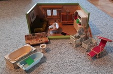 Puppenstube 50er Jahre Original mit viel Zubehör, 47 x 38 x 22cm