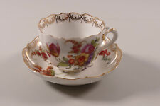 Thüringen Sammeltasse Mokka Blumen vergoldet Marke Krone mit S