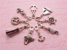 9 für 3 Schmuckanhänger FERNWEH Anker Leuchtturm Schiff Steuerrad... Deko Charms