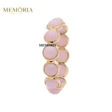 18k Massiv Gelbgold Rosa Opal