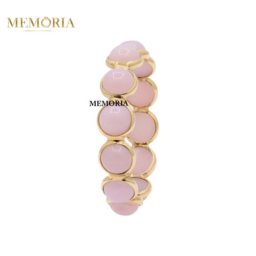 18k massiv gelbgold rosa opal - 18k,