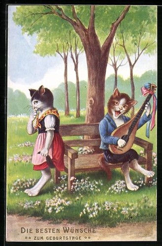 Künstler öhler katze - künstler-ak,