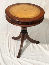 Trommeltisch, Beistelltisch Holz, englischer Stil mit einer Schublade, gebraucht