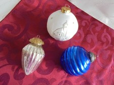 2x Biedermeier Christbaumschmuck Weihnachtsschmuck 2 ganz alte Kugeln aus Böhmen
