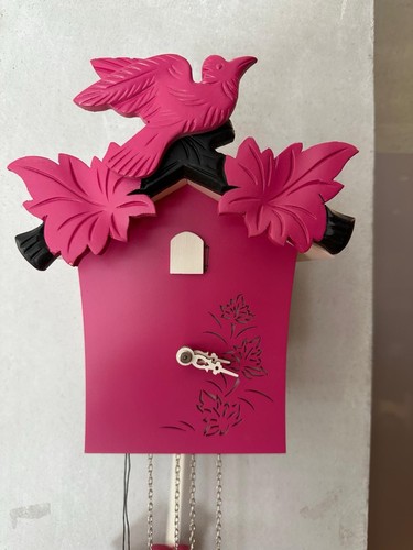 Romba kuckucksuhr 18cm pink - kuckucksuhr,