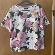 Hochwertiges Damen T-Shirt, Marke Monari, Ungetragen, Weiß/rose, Kurzarm,