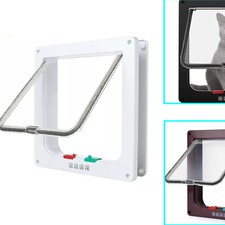 4-Wege Katzenklappe Katzentür S-XL Katzen Türschutzgitter Mit Tunnel Cat Door