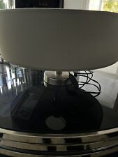 LAMBERT Lampe mit Schirm Tischleuchte Silberoptik mit Grauem Schirm