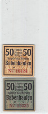 2 x 50 Pfennig - Babenhausen - 1918 - Abstand Pf. zu Krieg. beachten