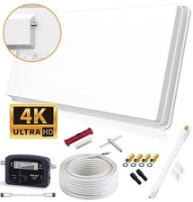 SELFSAT H30D1+ SET Single Flachantenne Full HD 4K UHD 1 Teilnehmer Fensterhalter