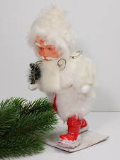 Antiker Weihnachtsmann Figur Masse Wolle Nikolaus 50er Jahre