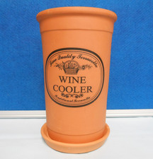 Toller Weinkühler Flaschenkühler aus Terracotta mit Untersetzer Unterteller