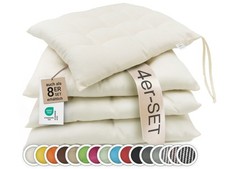 4er oder 8er Set Stuhlkissen Sitzkissen 40x40 cm quadratisch mit Bänder