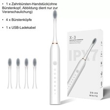 Elektrische Zahnbürste Schalltechnologie USB Ladung Ersatzbürsten Bürstenköpfe