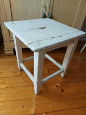 alter Hocker Schemel Shabby Chic aus Frankreich Landhaus Stil Massivholz
