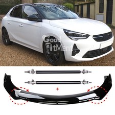 Glänzend Schwarz Frontspoiler Lippe Splitter + Stützstange Für Opel Corsa D E F